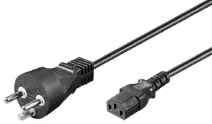 Microconnect PE120405R Power Cable Type K to C13 Coupler 0.5 m Black 250V 10A