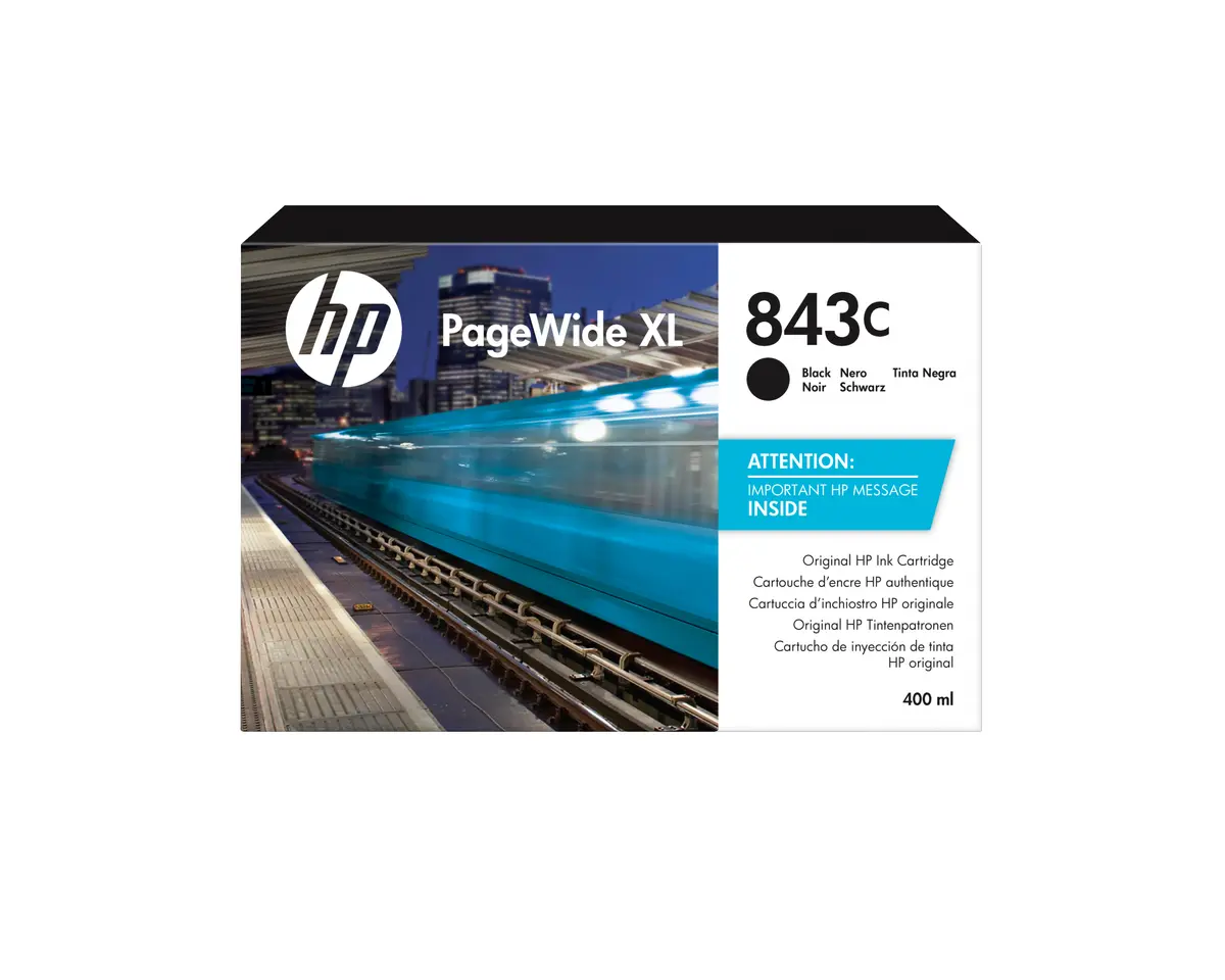 HP 843C Melna PageWide XL tintes