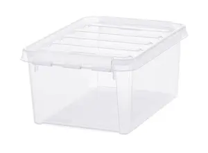 SmartStore Classic 10 Storage Box, 8 Liters, Transparent with White Clips