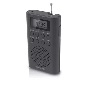 Portable radio Muse M-03 R with FM PLL tuning, LCD display, external antenna, black