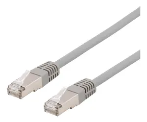 Deltaco SFTP-61H Cat6 S/FTP networking cable RJ-45 male to male 1 m grey