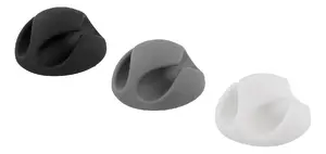 Deltaco CM509 Rubber Cable Organizer Desk Holder in Black, Grey and White