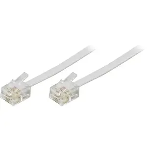 Telephone Cable Deltaco DEL-161F 5m RJ-11 White