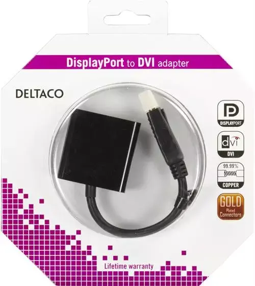 Video kabeļa adapteris Deltaco DP-DVI14-K Photo 3