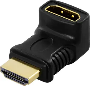 DELTACO HDMI-14B HDMI Male to HDMI Female Adapter Cable HDMI Version 1.4 3840 x 2160 Pixels Gold-Plated Contacts Black