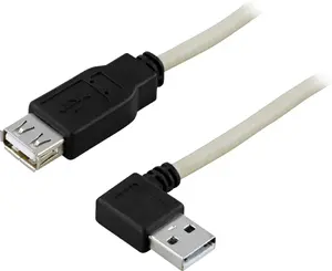 DELTACO USB 2.0 Cable USB2-102A USB A to USB A Male to Female 0.2 m 0.48 Gbit/s Grey