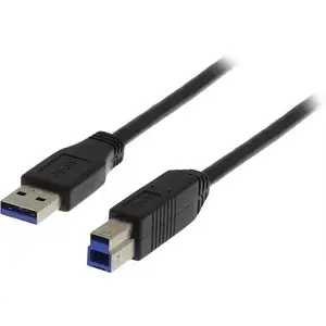 USB Cable Deltaco USB3-120S 2m USB A to USB B Black