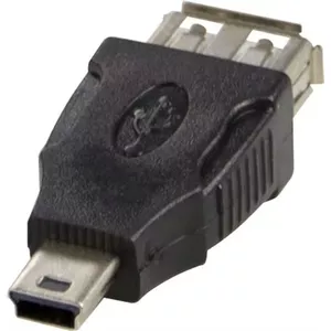 Deltaco USB-72 kabeļu spraudņu pāreja USB A USB Mini-B Melns