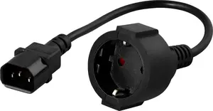DELTACO DEL-109P Power Cable Black 0.3 m Type F to IEC C14 250V 10A