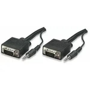 Кабель VGA (D-Sub) + 3,5 мм аудио 4,5 м — MANHATTAN 324311, черный
