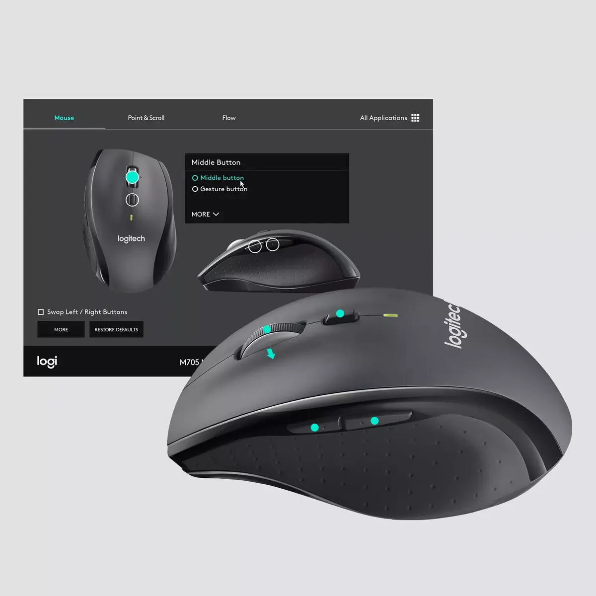 Pele Logitech Marathon M705 Photo 4