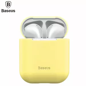 Baseus Silica Series Īpaši plāns silikona aizsargvāciņs priekš Airpods 1 / 2 Dzeltens