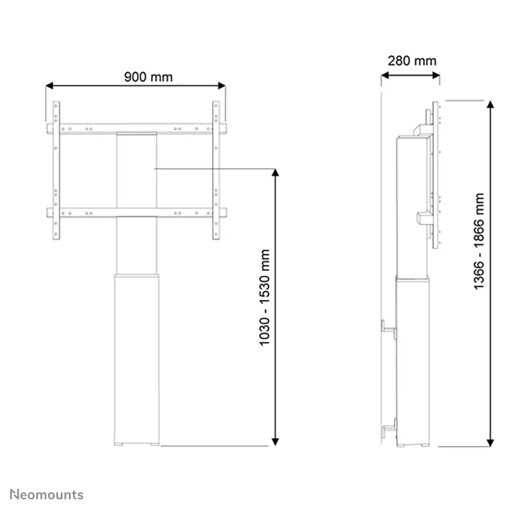 Motorizēts sienas stiprinājums Neomounts PLASMA-W2250BLACK Photo 2