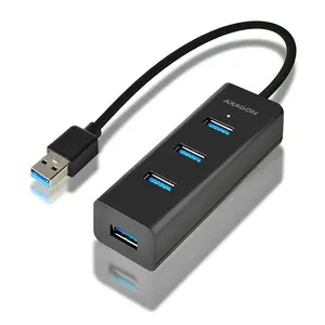 AXAGON HUE-S2B 4 portu USB 3.0 uzlādes centrmezgls ar USB 3.2 Gen 1 Type-A saskarni, Micro-USB strāvas savienotāju un 5000 Mbit/s datu pārsūtīšanas ātrumu