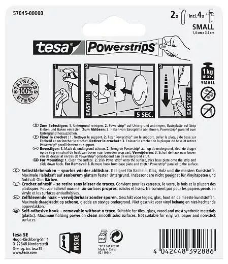 Dvieļu āķis TESA 57045-00000 Photo 3
