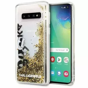 Smartphone case Karl Lagerfeld Glitter Floating Cover for Samsung Galaxy S10e — Black/Gold