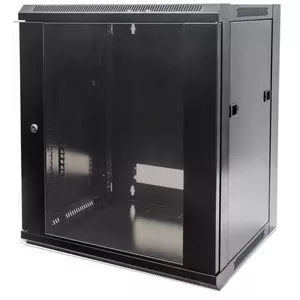 Intellinet Network Cabinet, Wall Mount (Standard), 6U, Usable Depth 260mm/Width 510mm, Black, Flatpack, Max 60kg, Metal & Glass Door, Back Panel, Removeable Sides, Suitable also for use on desk or floor, 19",Parts for wall install (eg screws/rawl plugs) not included