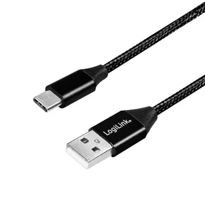 LogiLink CU0140 USB kabelis 1 m USB 2.0 USB C USB A Melns