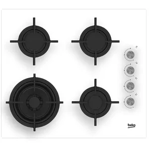 Built-in Gas Hob Beko HILW64122SW 4 Zones Rotary Control