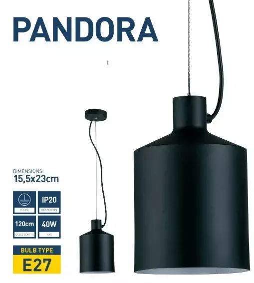 Подвесной светильник PLATINET PPL01B Pandora Black Photo 3