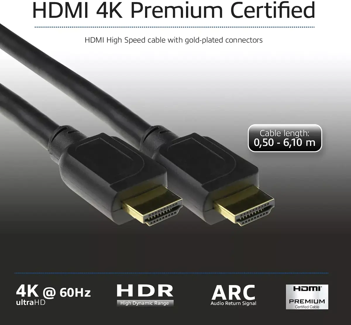 HDMI kabelis ACT 5 metri High Speed v2.0 Photo 2