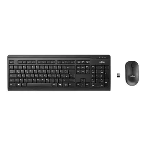 Клавиатура FUJITSU LX410 RF беспроводная полноразмерная QWERTY English с мышью, чёрная