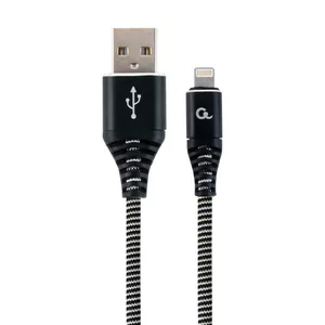 Lightning cable Gembird CC-USB2B-AMCM-1M-BW Black White