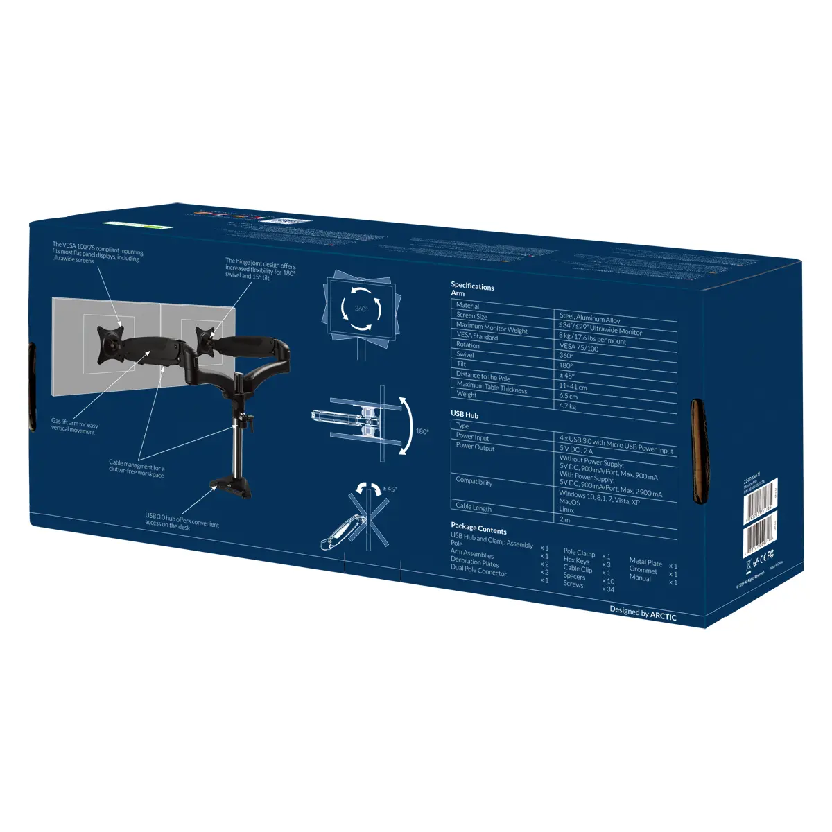 ARCTIC Z2-3D Gen 3 Dual Monitor Arm Desk Mount Photo 16