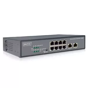 Digitus DN-95323-1 tīkla pārslēgs Nepārvaldīts Fast Ethernet (10/100) Power over Ethernet (PoE) Pelēks