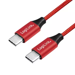 USB kabelis LogiLink CU0156 USB 2.0 1m USB C Sarkans
