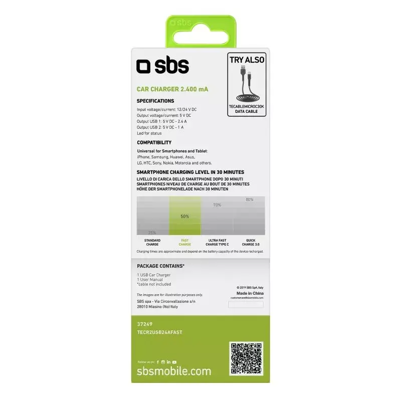 Mobile device charger SBS TECR2USB24AFAST Photo 5