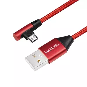 LogiLink CU0149 USB kabelis 0,3 m USB 2.0 USB A Micro-USB B Sarkans