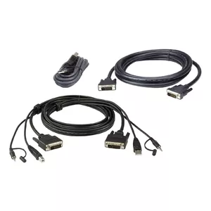 KVM Switch ATEN DVI-D Dual Link Dual Display; 3M USB DVI-D Dual Link