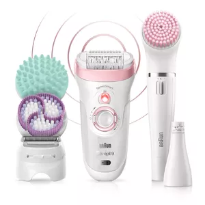 Braun Silk-épil 9 81683682 epilators 40 pincetes Balts, Rozā