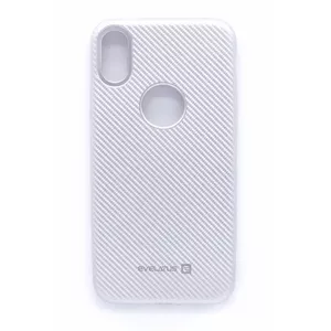 Protective phone case Evelatus for Apple iPhone X Carbon Silver, hard shell, slim fit