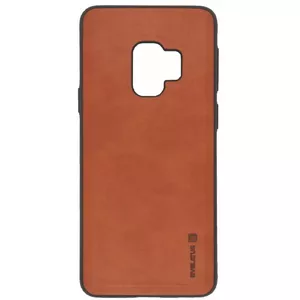 Phone case Evelatus for Samsung S9 Brown leather design, protective flip cover