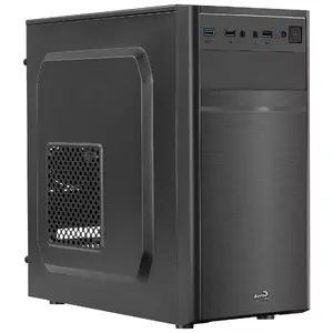 Mini Tower PC Case AEROCOOL CS-103 — Mini-Tower, ATX PSU, supports 120mm front/side fans, 1x 80mm rear, HDD: 2.5/3.5/5.25", 199×357.6×371 mm, Black