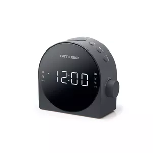Часы-радио Muse M-185 CR — FM/MW, 0.9" LED-дисплей, питание AC 230V с резервом на AAA, чёрный
