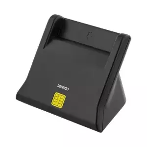 Deltaco UCR-156 smart card reader Indoor/outdoor USB USB 2.0 Black