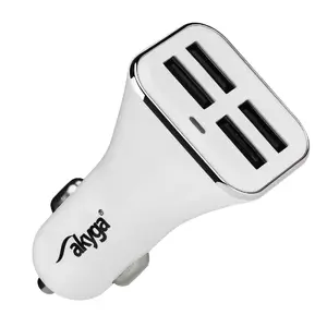 Auto lādētājs Akyga AK-CH-09 GPS, powerbank, viedtālrunim, planšetdatoram — 12/24V uz 5V, 34 W, sudraba/balts