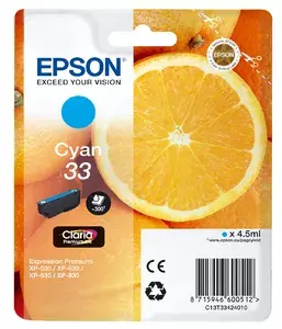 Картридж Epson C13T33424010 оригинальный Cyan 4.5 мл 300 страниц 1 шт