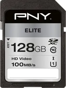 PNY Elite 128 GB SDXC UHS-I Class 10 Memory Card with 100 MB/s Read and 90 MB/s Write Speeds