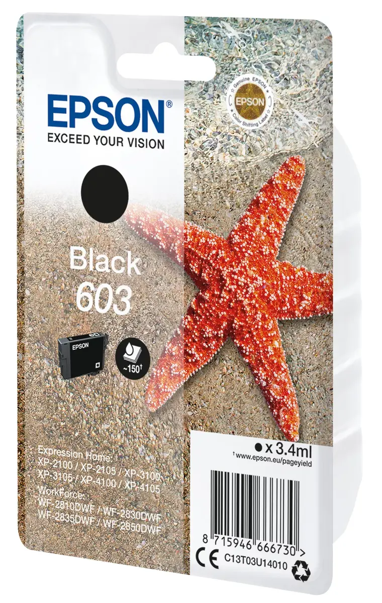 Картридж Epson Ink C13T03U14010 603 Черный Photo 2