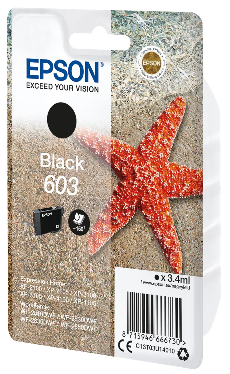 Epson 603 Oriģinālā melnā tintes kasetne