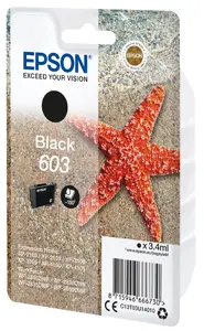 Epson 603 Oriģināls melnas tintes kasetne Standarta ietilpība 3.4 ml Expression Home un WorkForce printeriem