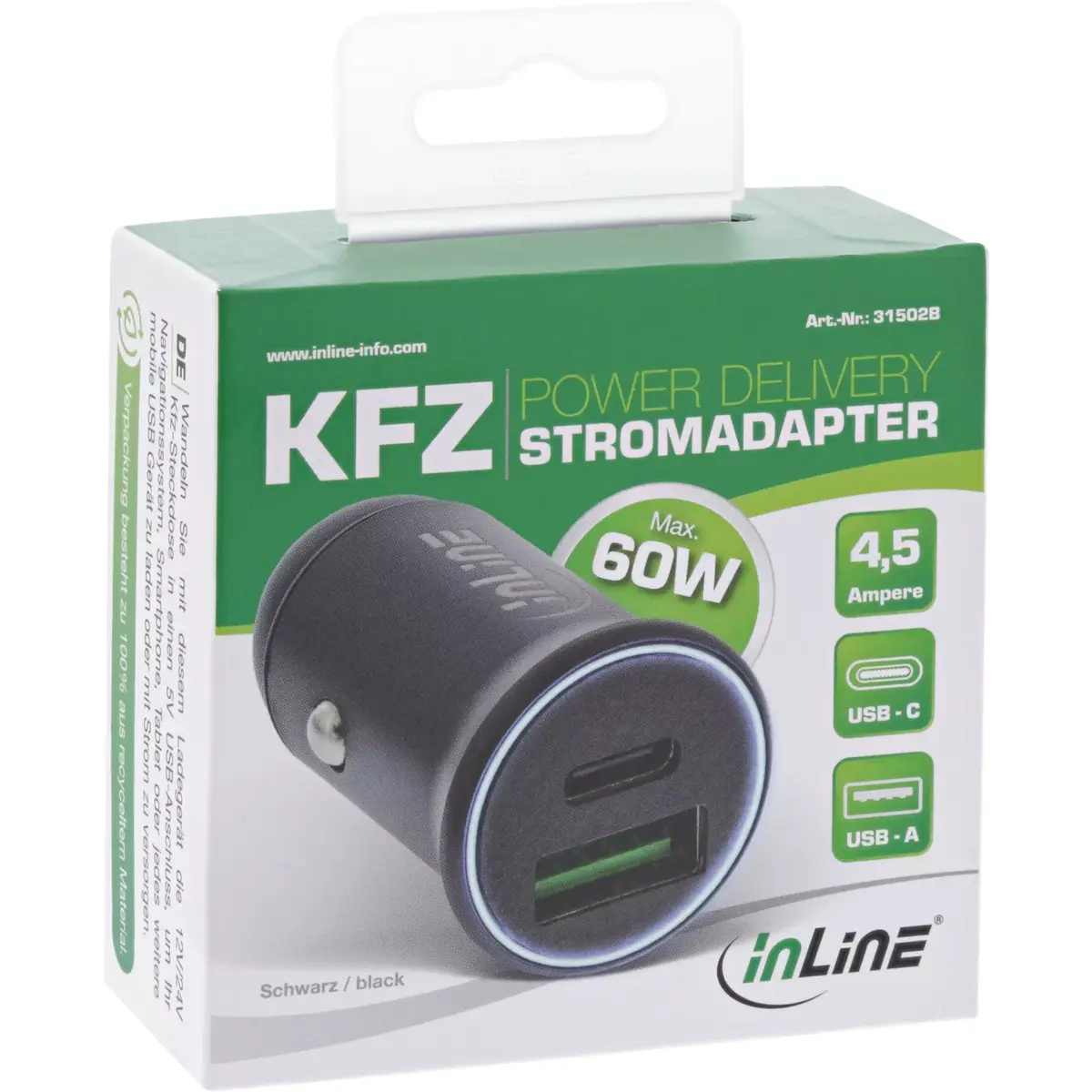 Car Charger InLine 31502B Photo 3