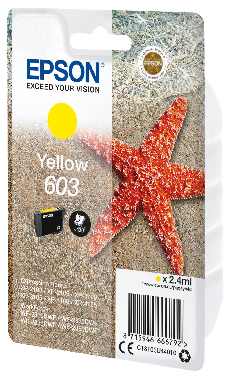Epson 603 Oriģinālais Tintes Kasetne Dzeltena