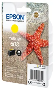 Чернильный картридж Epson 603 Оригинальный Желтый стандартной емкости 2.4 мл одиночная упаковка для принтеров Expression Home и WorkForce