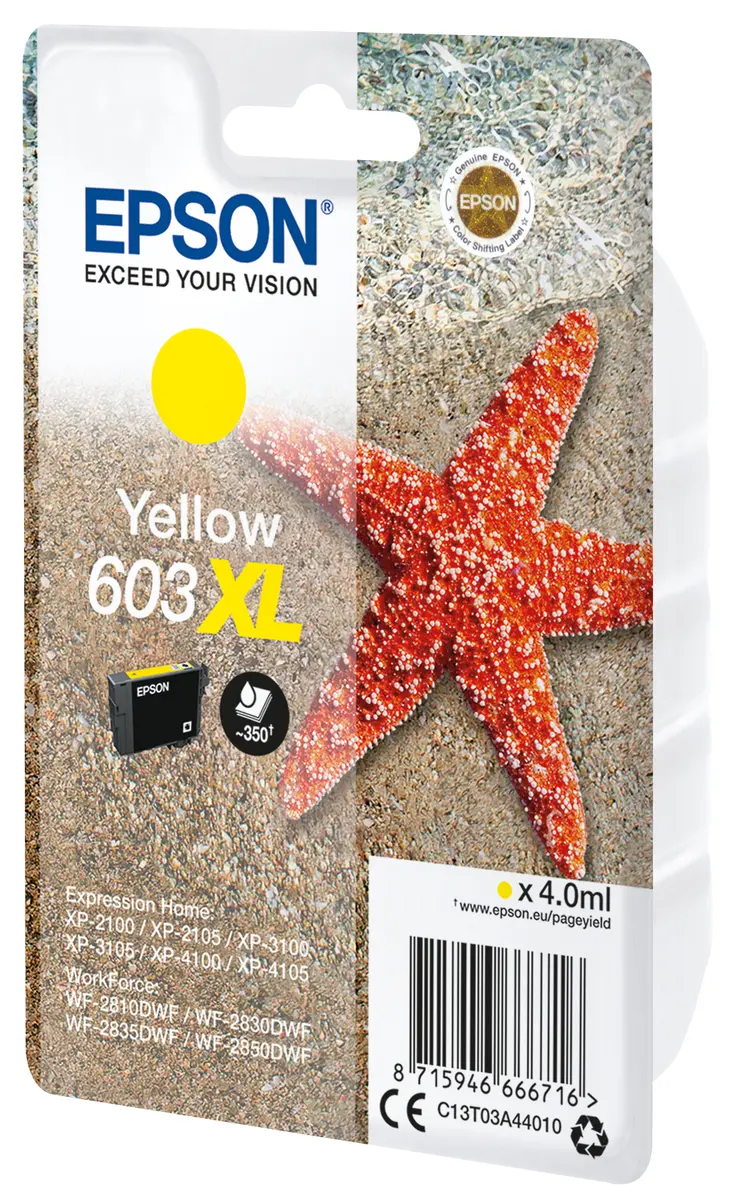 Epson 603XL Oriģināls dzeltenās tintes kasetne