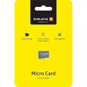 Evelatus universālā mikrokarte SD 16GB 3.0 EMC01 W:20mb/s; R:60mb/s 